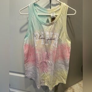 Victoria’s Secret PINK Racerback Perfect Tank Top Rainbow Medium NWT
